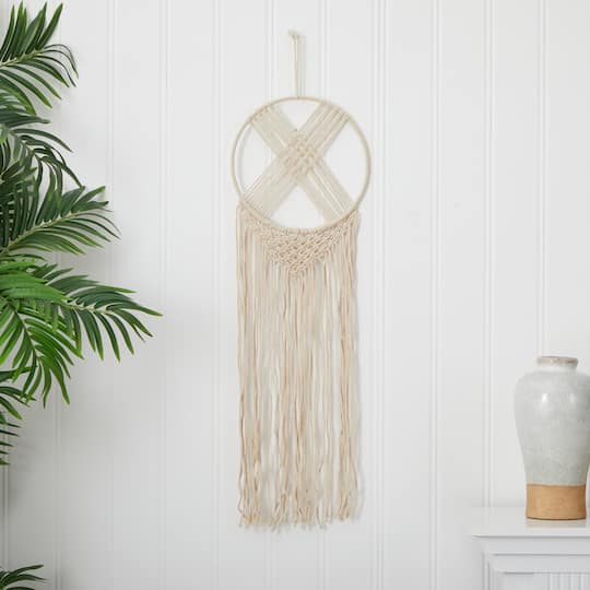30" Boho Chic Woven Dreamcatcher Macrame Wall Art Décor